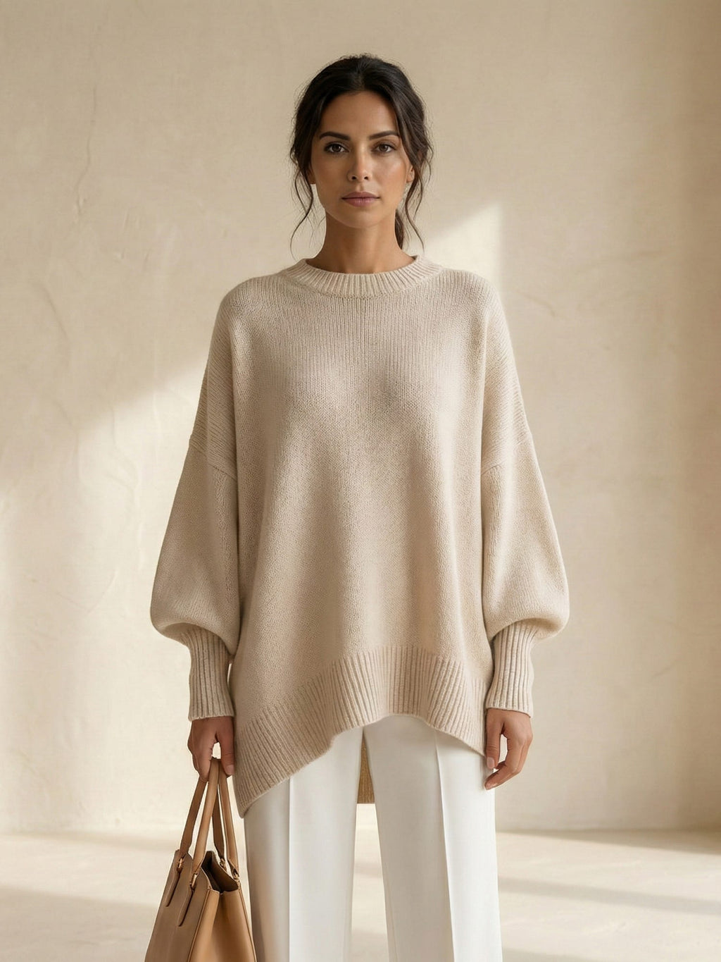 ELENIA | Suéter poncho oversize de punto