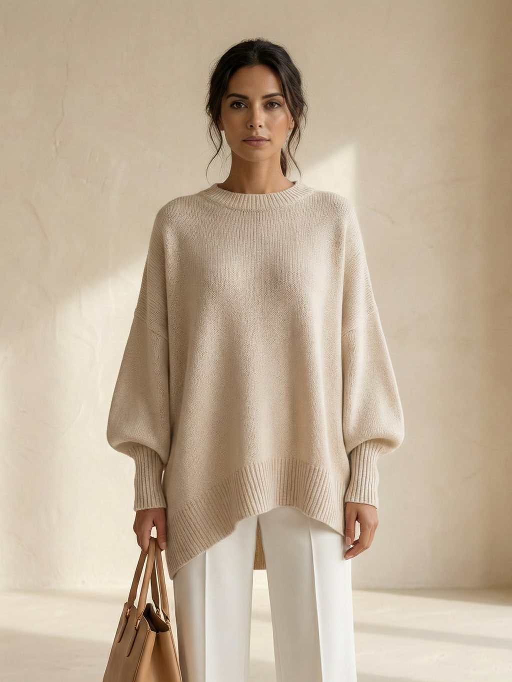 ELENIA | Suéter poncho oversize de punto