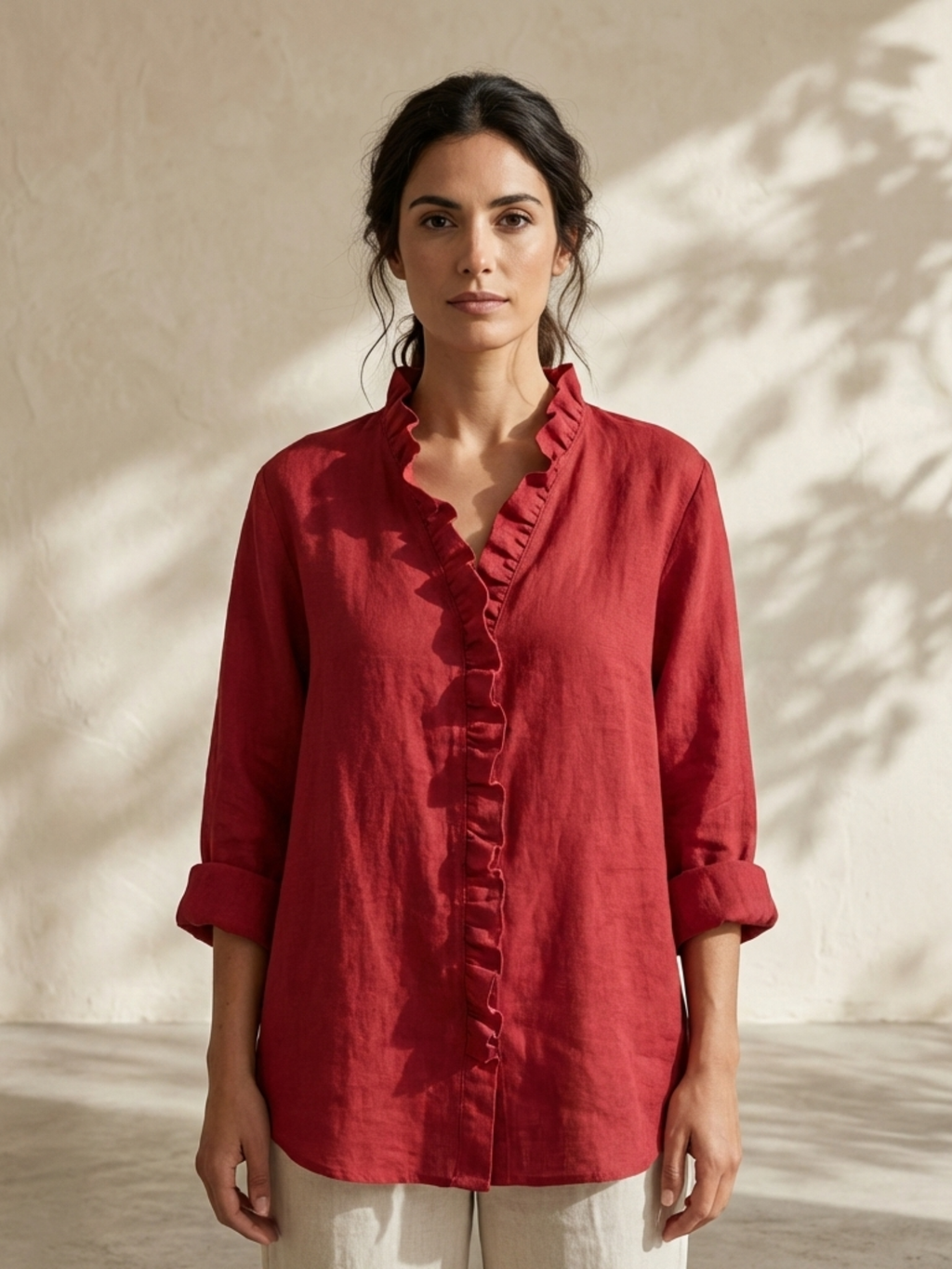 ELENA | Blusa minimalista con volantes