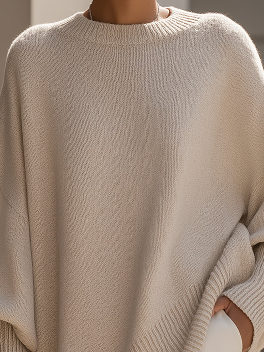 ELENIA | Suéter poncho oversize de punto