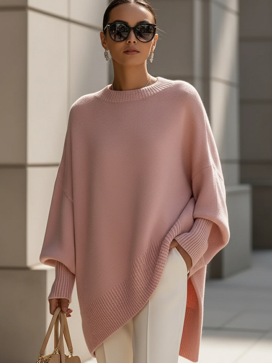 ELENIA | Suéter poncho oversize de punto