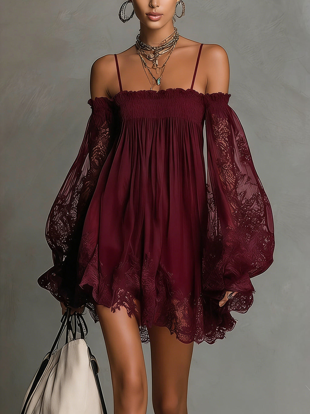 Noemi | Vestido corto con hombros descubiertos