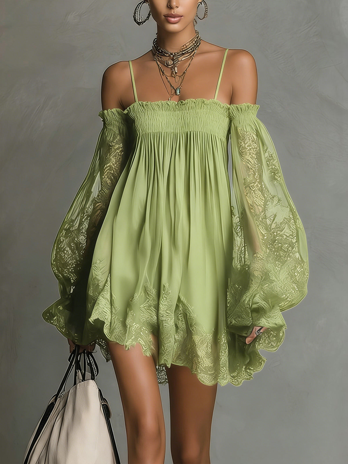 Noemi | Vestido corto con hombros descubiertos