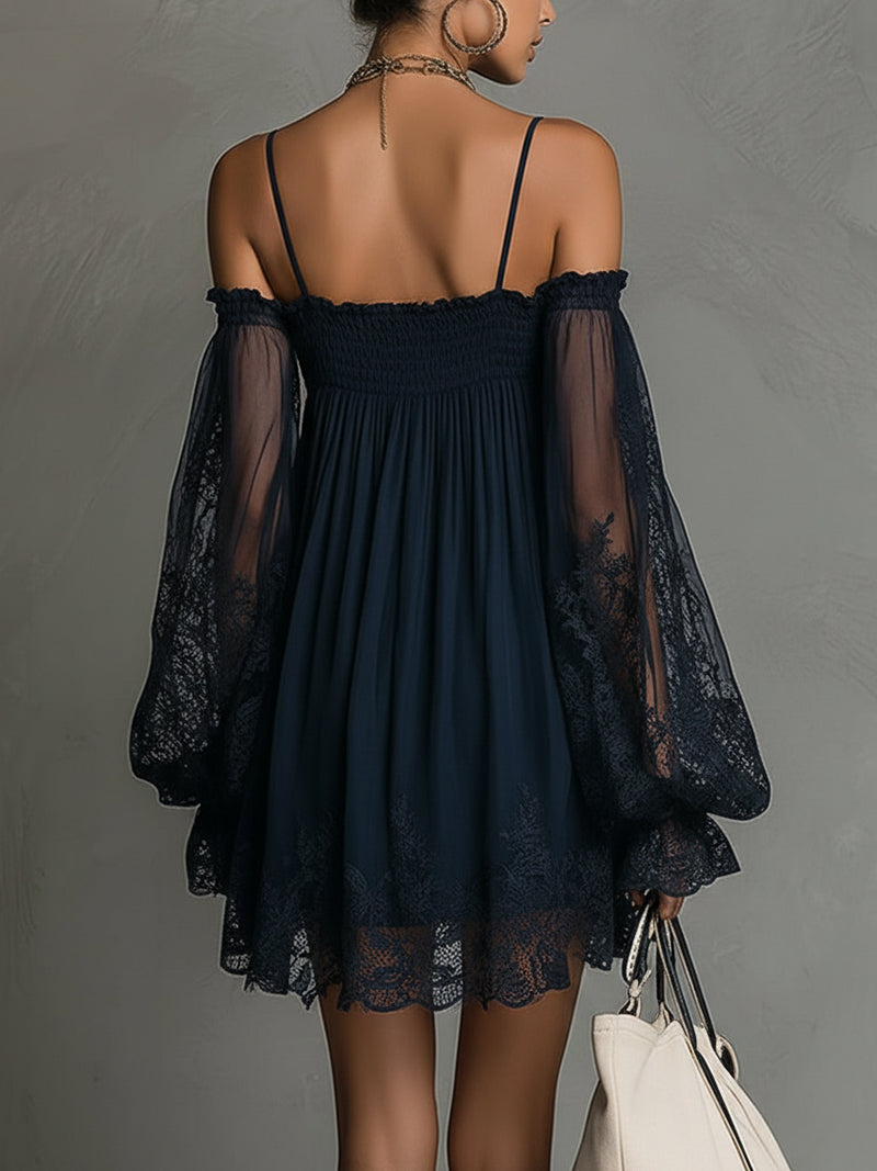 Noemi | Vestido corto con hombros descubiertos