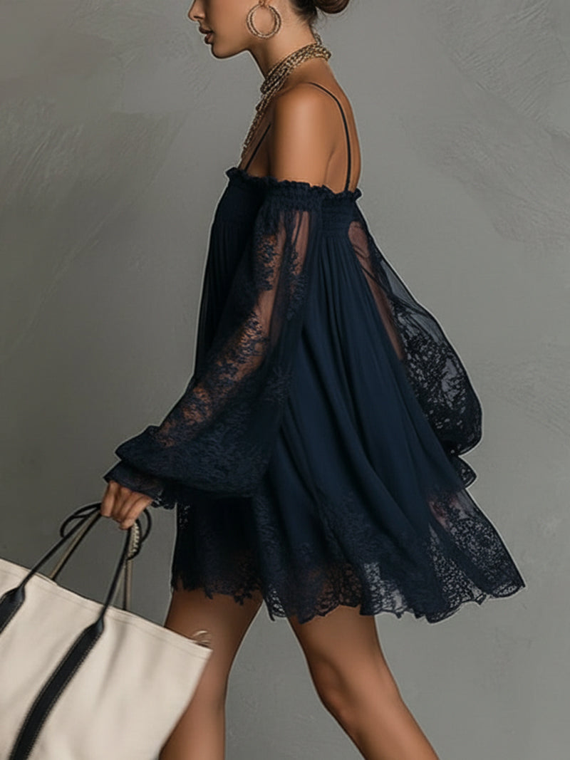 Noemi | Vestido corto con hombros descubiertos