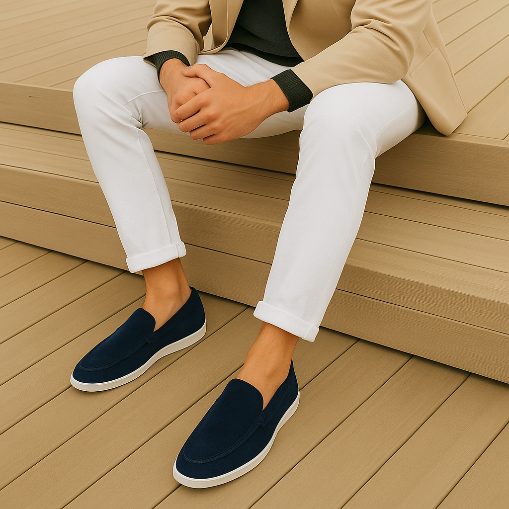 Mocasines elegantes de ante