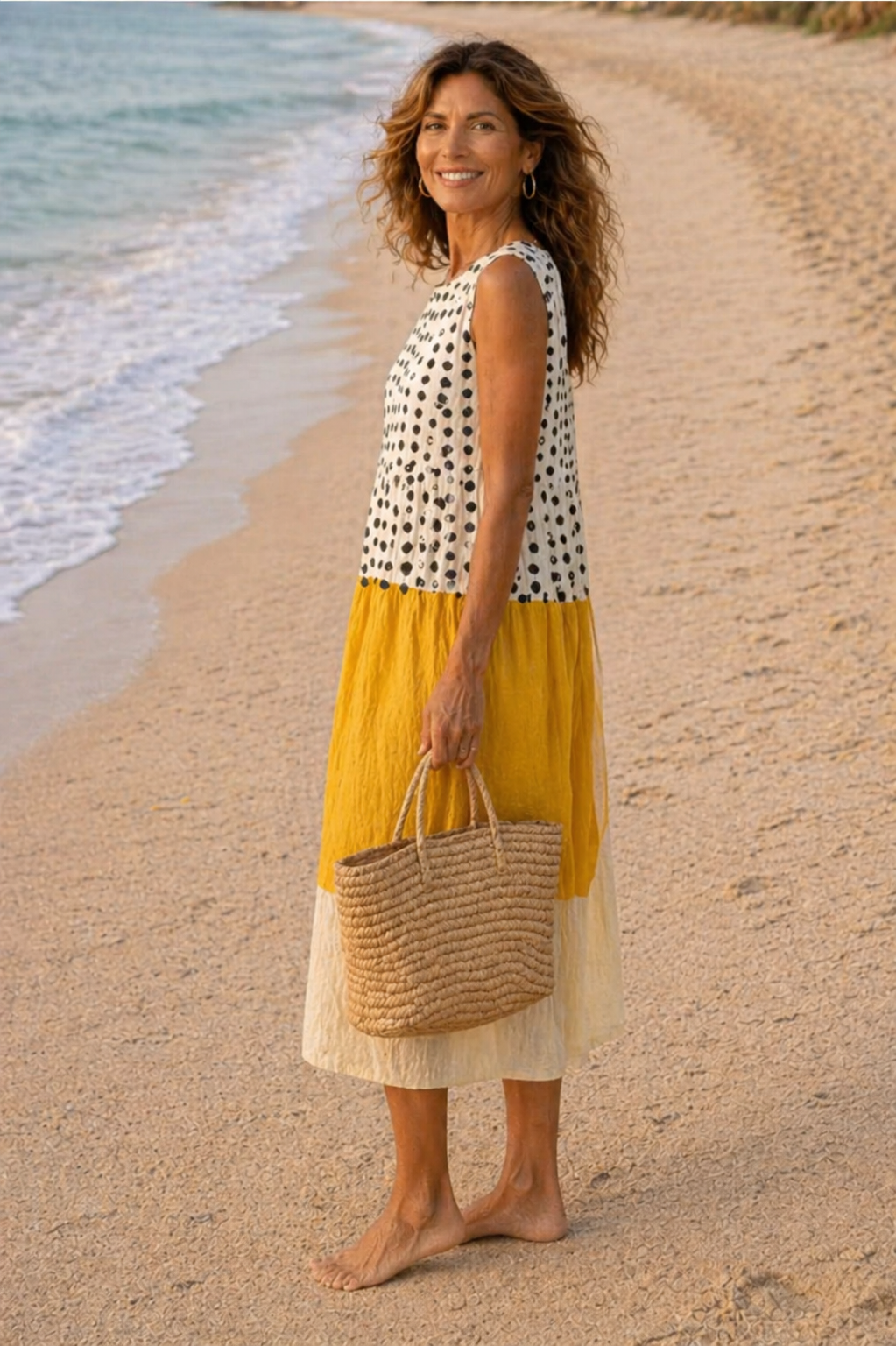 Vestido lunares-Elegancia natural en color