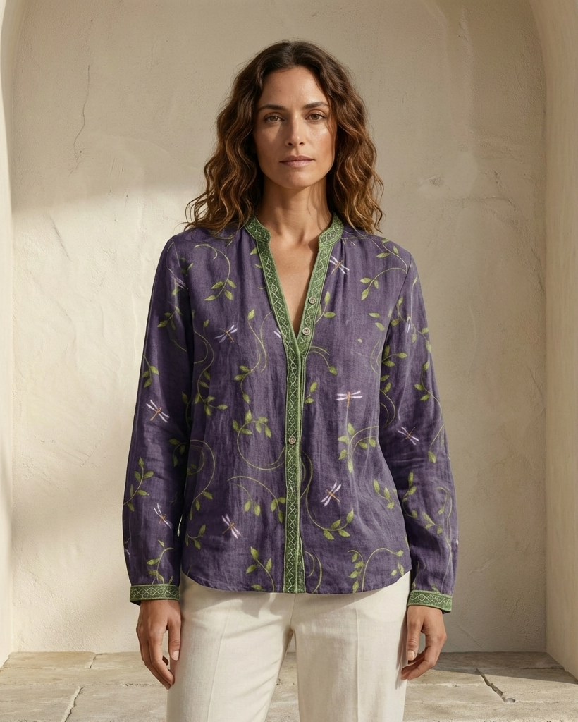 Blusa vintage con estampado floral