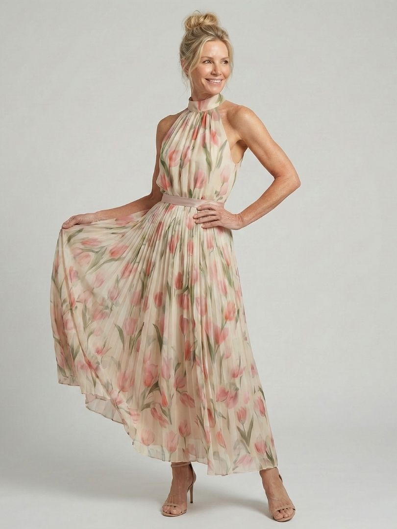 Rosa | Vestido Midi Halter Floral