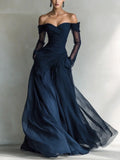 Elisa | Vestido largo con hombros descubiertos