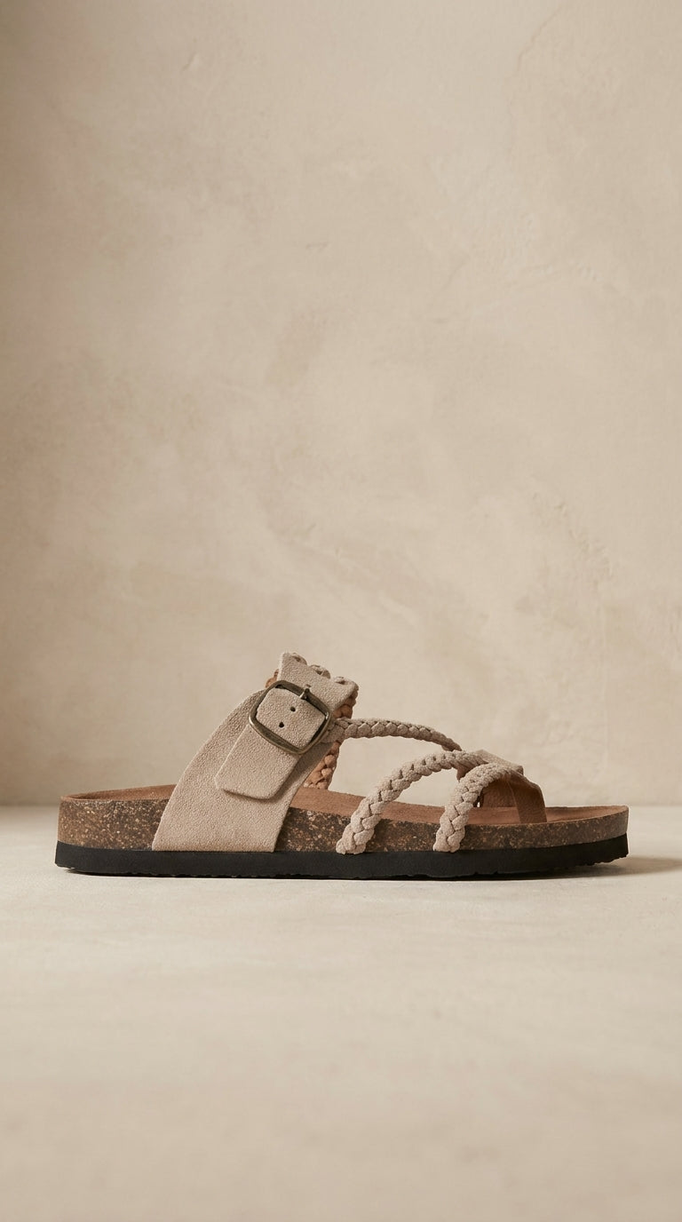 Natura-Sandalias de Corcho Ajustables