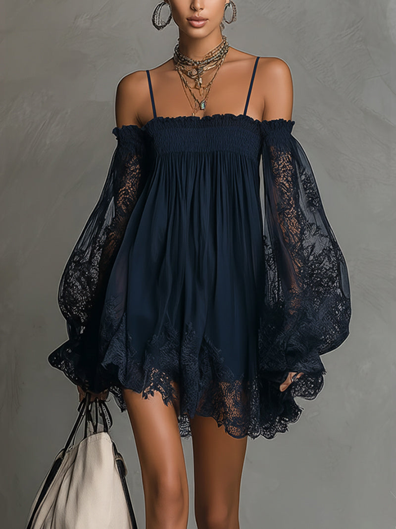 Noemi | Vestido corto con hombros descubiertos