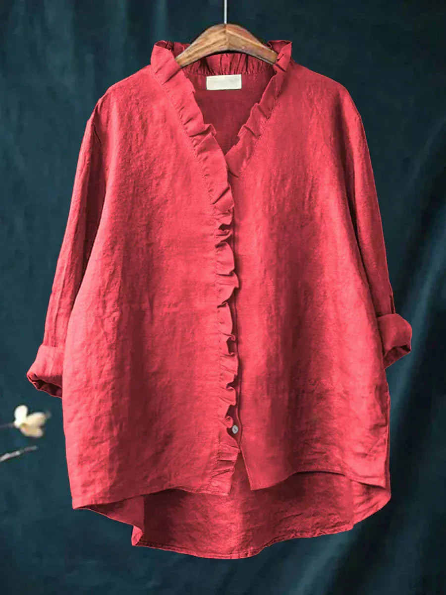 ELENA | Blusa minimalista con volantes