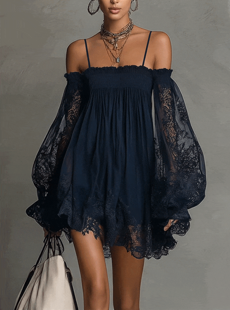Noemi | Vestido corto con hombros descubiertos