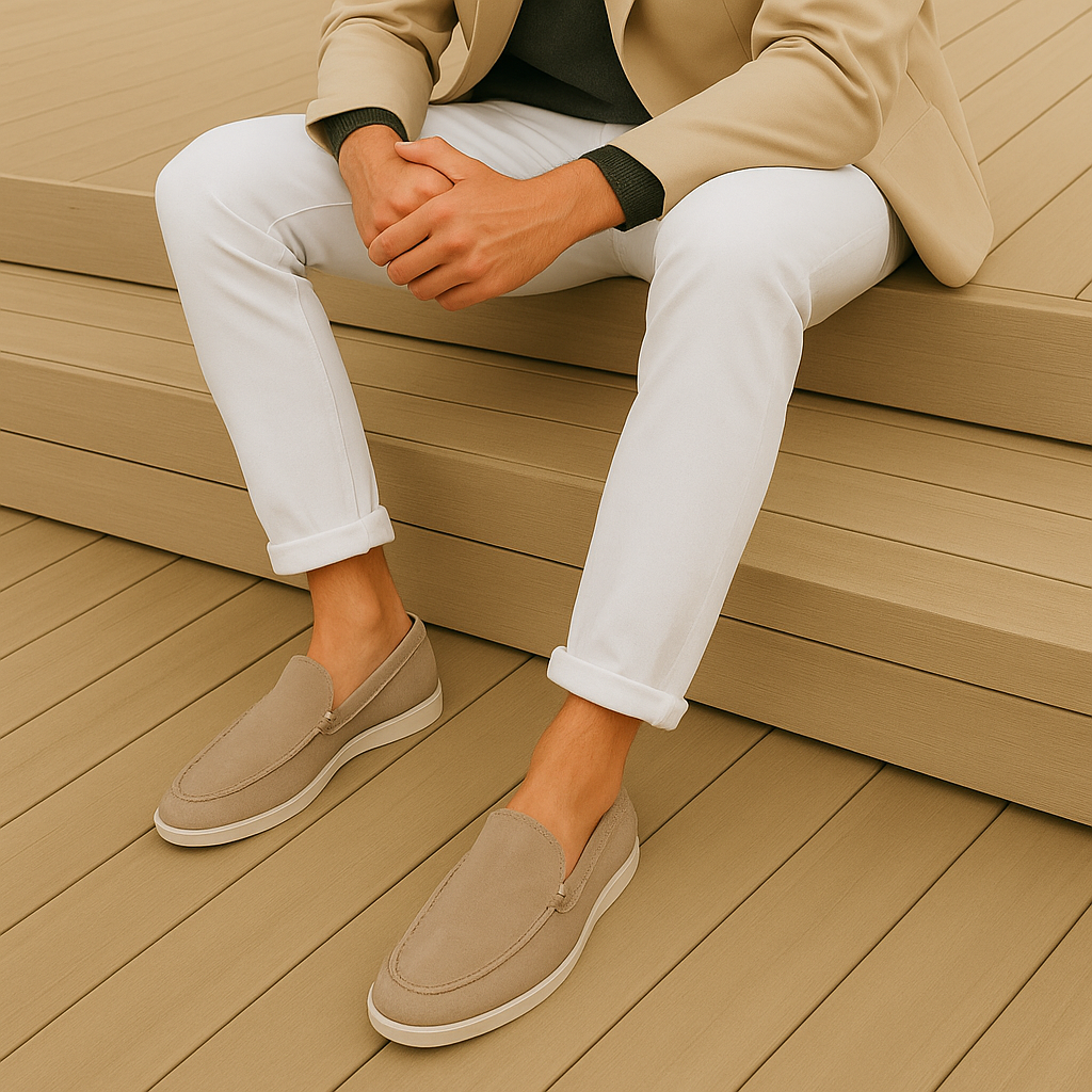 Mocasines elegantes de ante