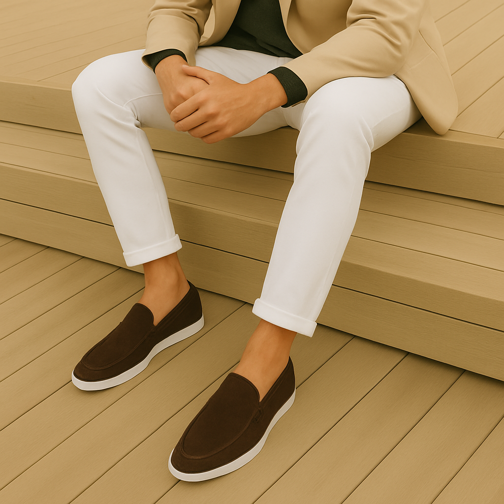 Mocasines elegantes de ante