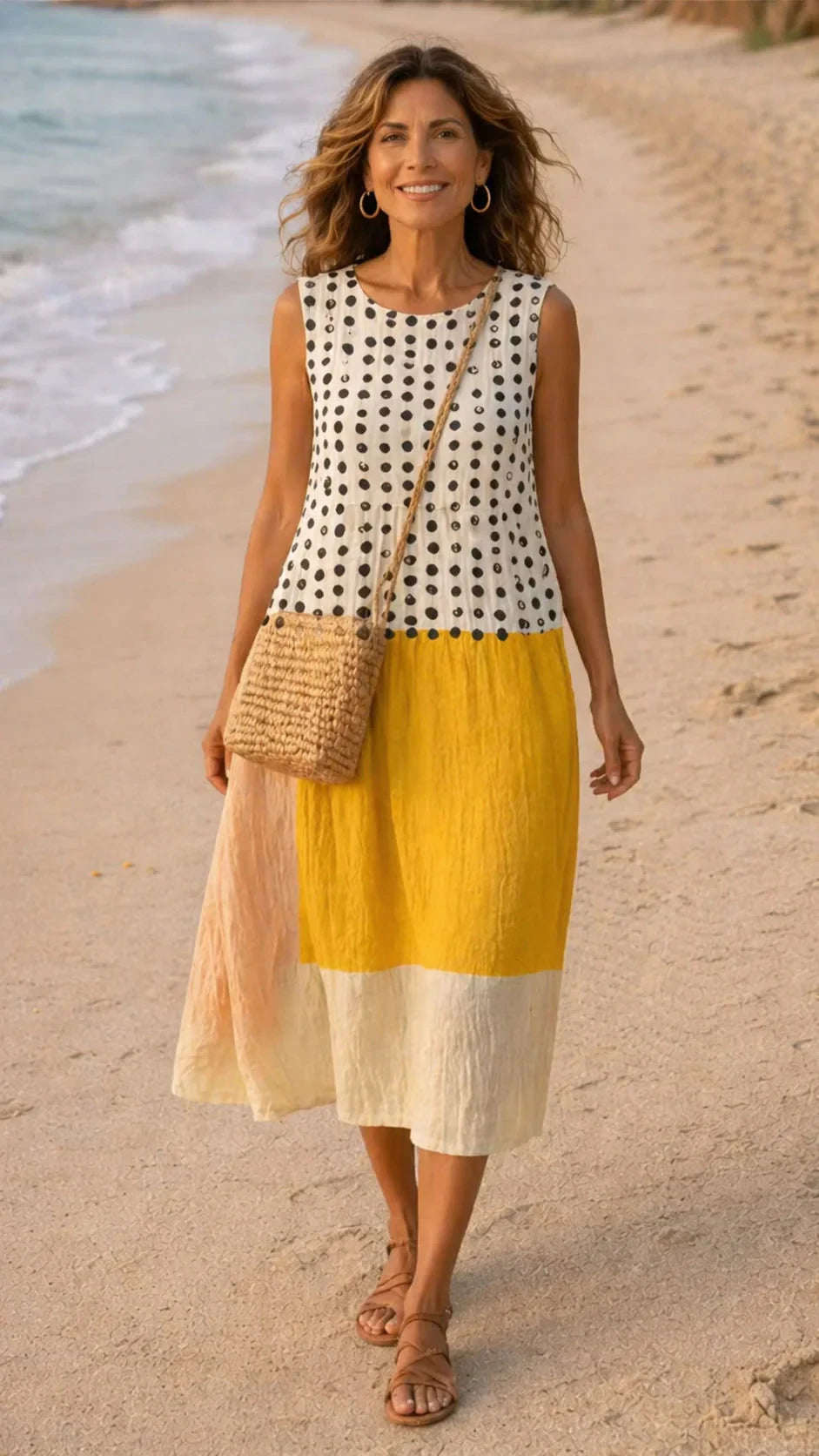 Vestido lunares-Elegancia natural en color