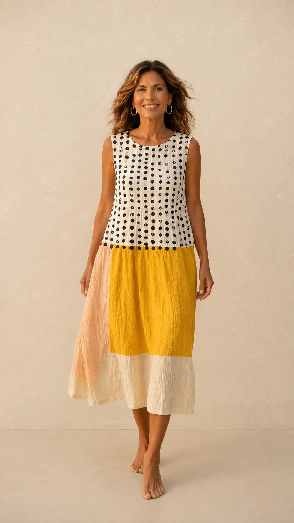 Vestido lunares-Elegancia natural en color